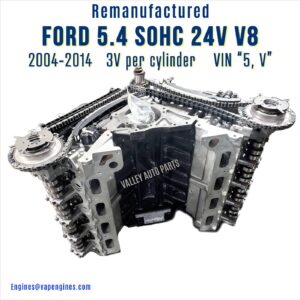 04-14 Ford 5.4L 24V 3-valve Remanufactured Engine, Front view