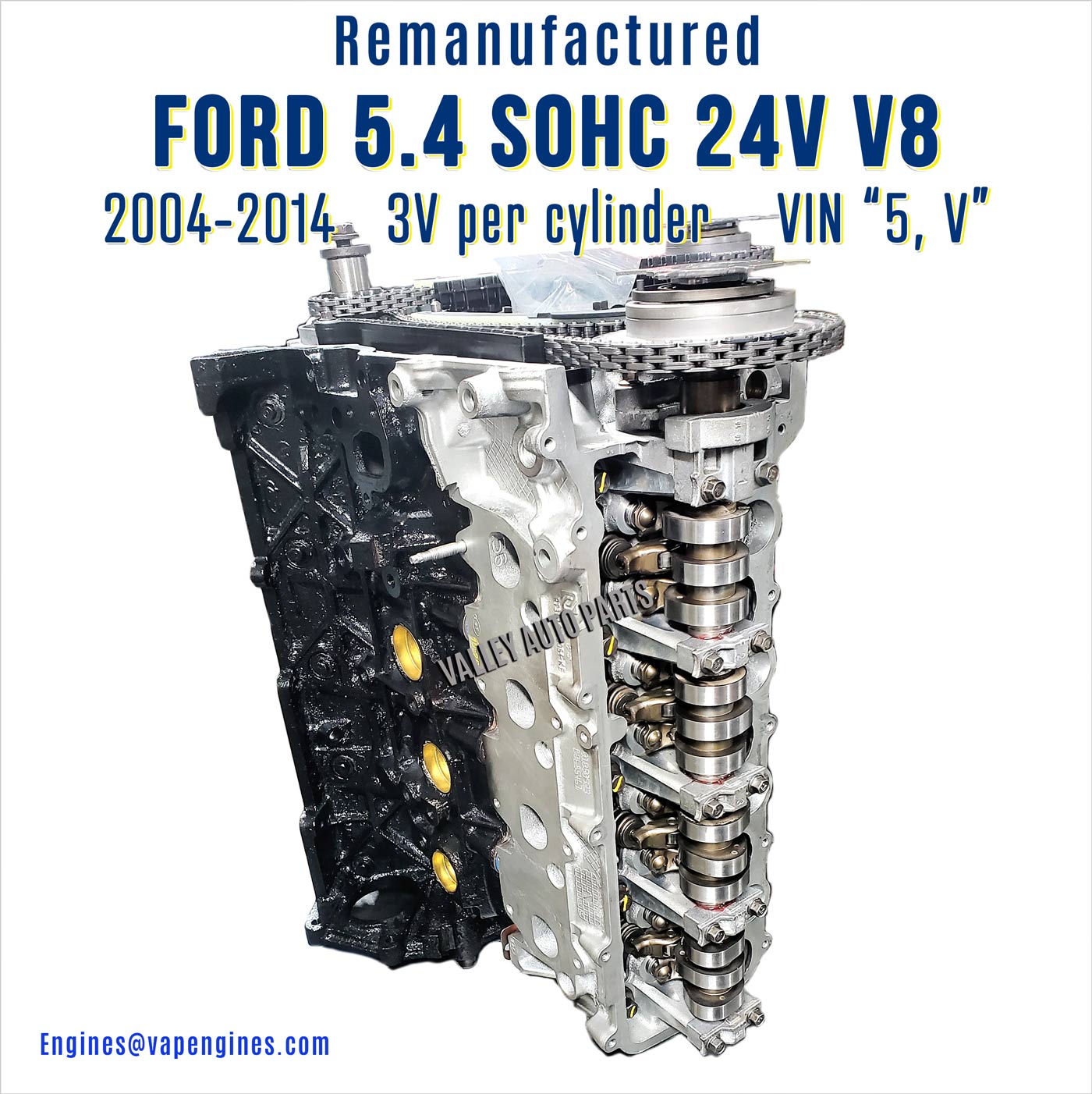 04-14 Ford 5.4L 24V 3-valve Remanufactured Engine