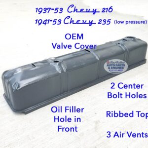 37-53 chevy 216 235 valve cover side angle view