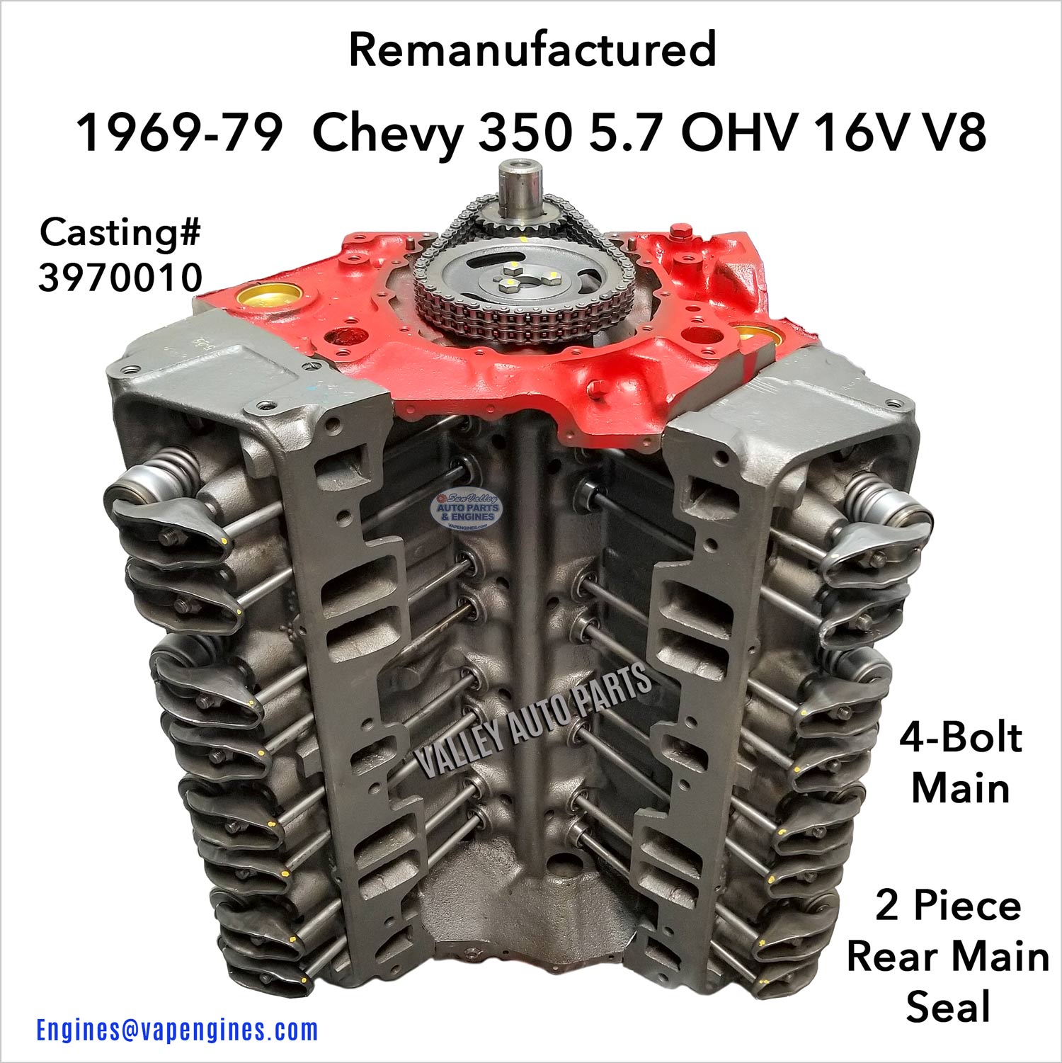 69-79 Chevy 350 5.7L OHV V8 Engine Remanufactured