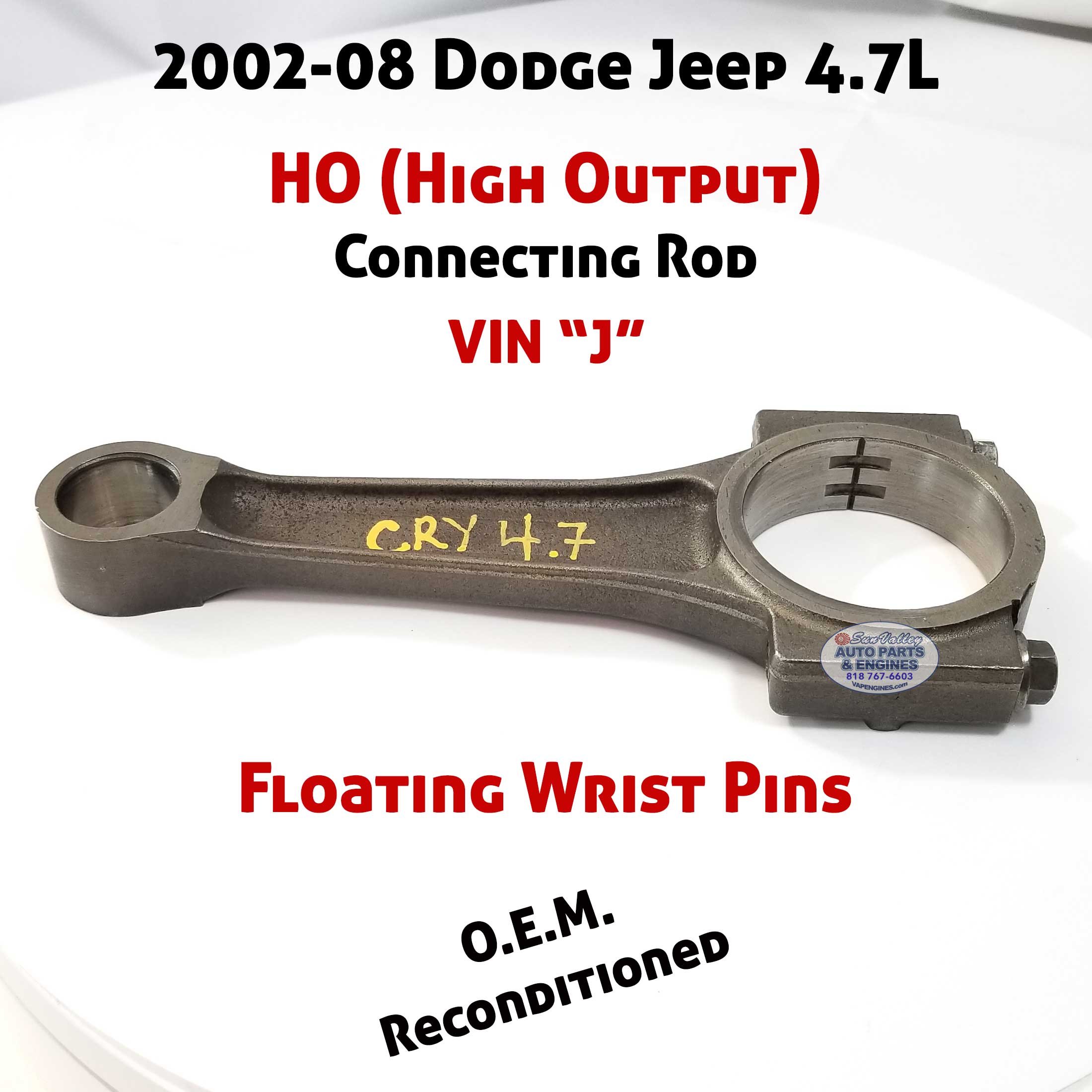 Used 02-08 Dodge Jeep Ram 4.7L HO Connecting Rod "J" - Image 6