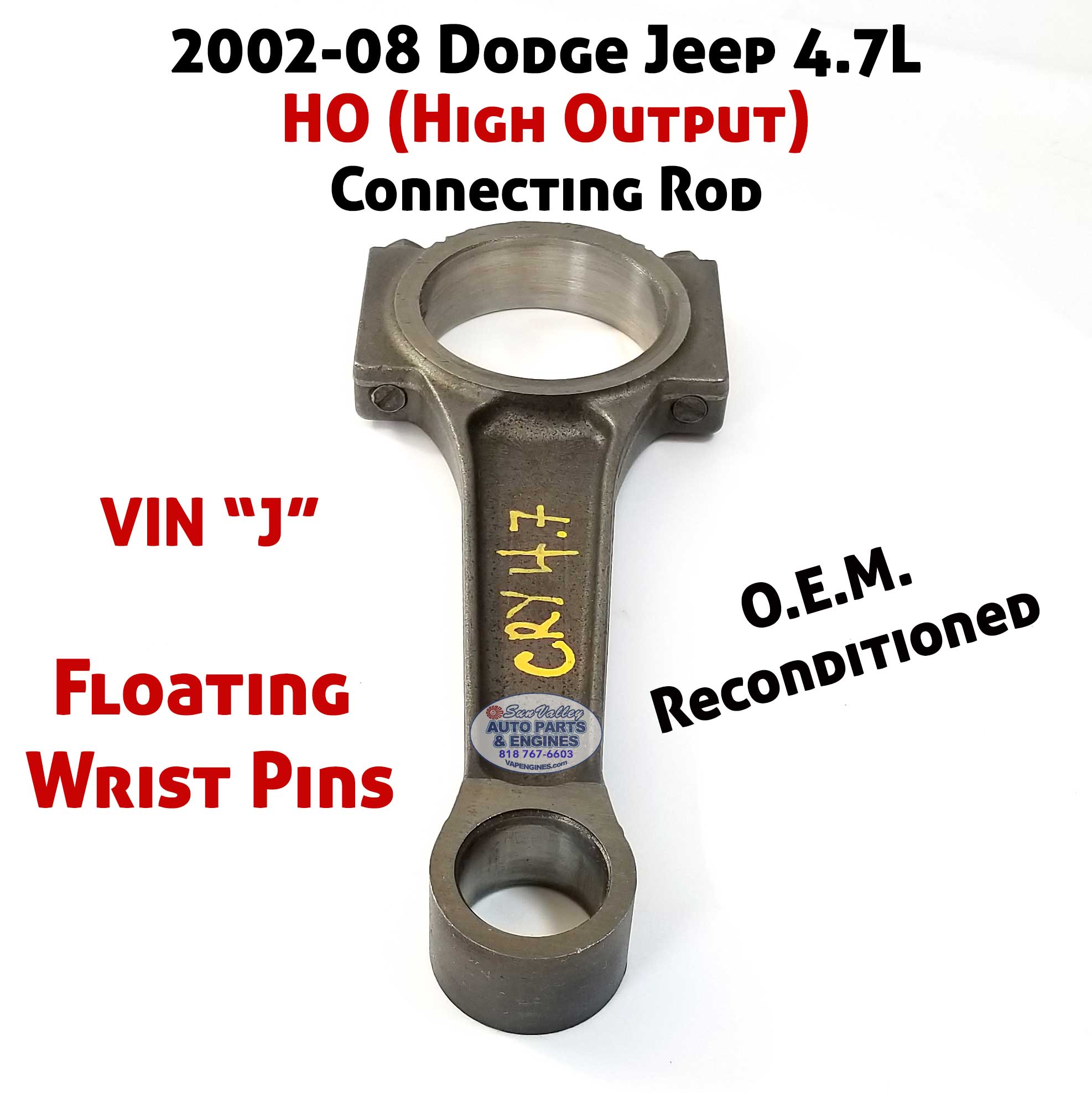 Used 02-08 Dodge Jeep Ram 4.7L HO Connecting Rod "J" - Image 4