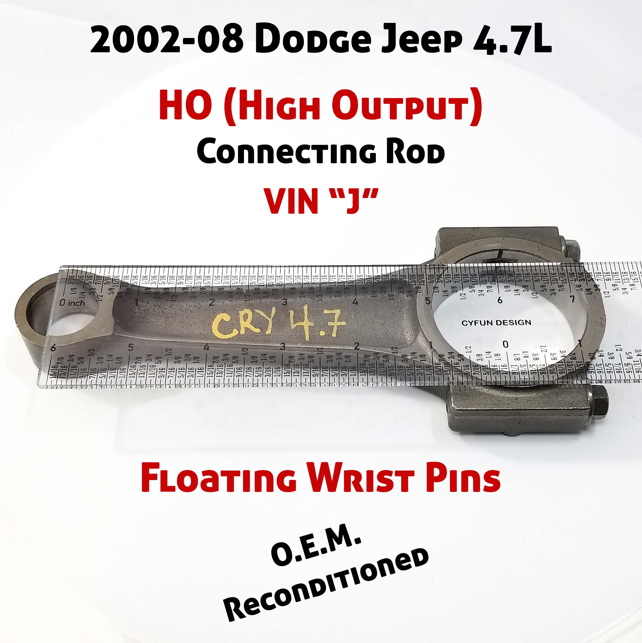 Used 02-08 Dodge Jeep Ram 4.7L HO Connecting Rod "J" - Image 3