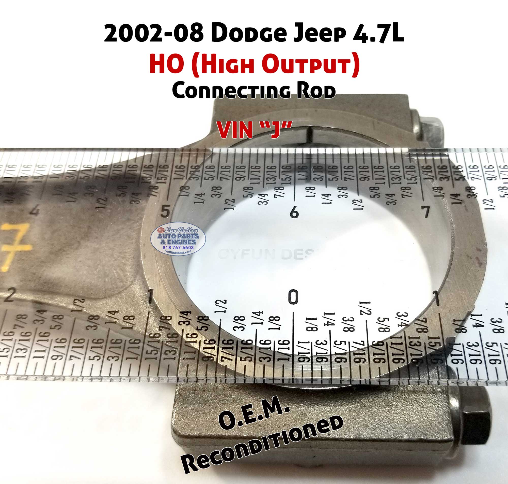 Used 02-08 Dodge Jeep Ram 4.7L HO Connecting Rod "J" - Image 5