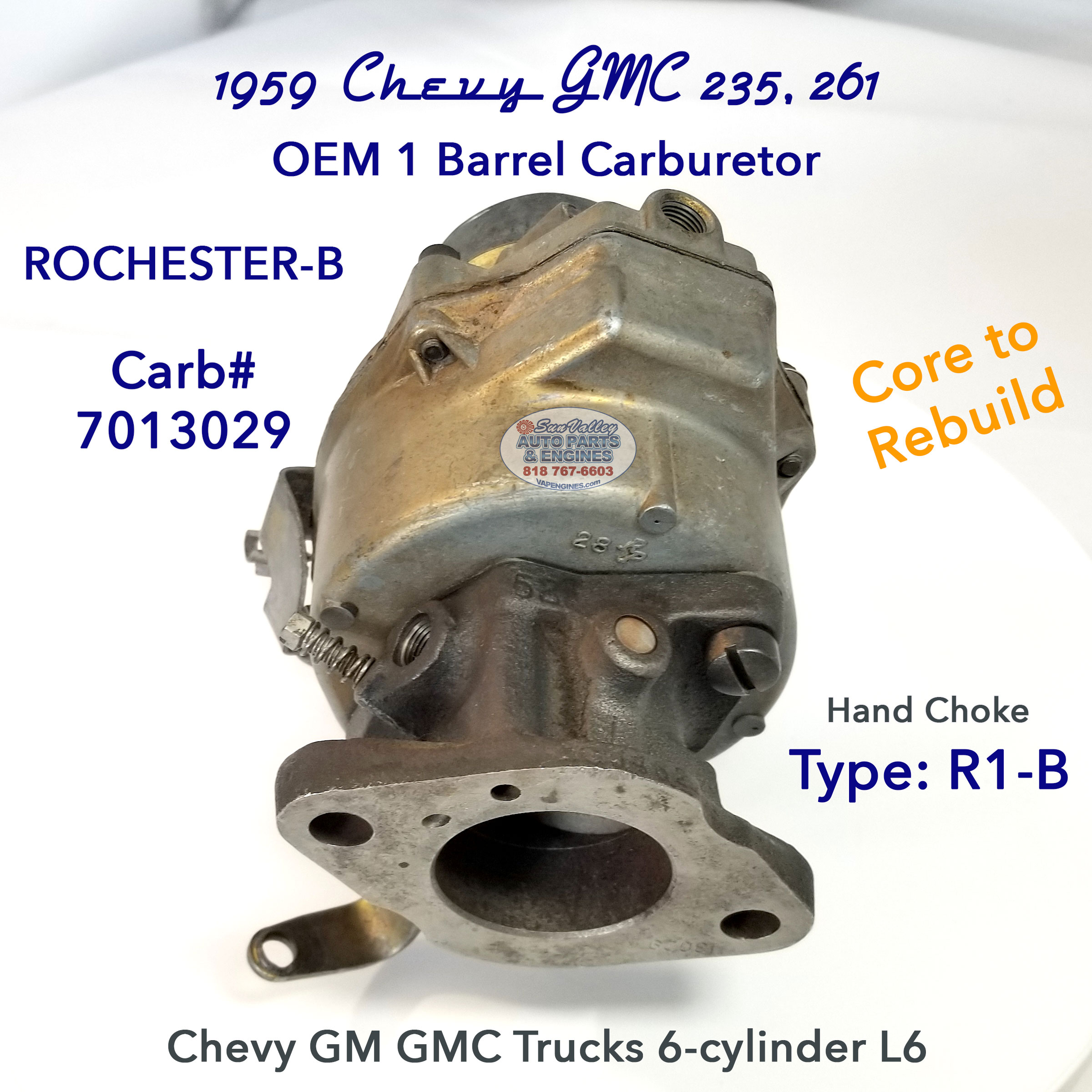 50-59 Chevy GMC carburetor bottom angle 7010329