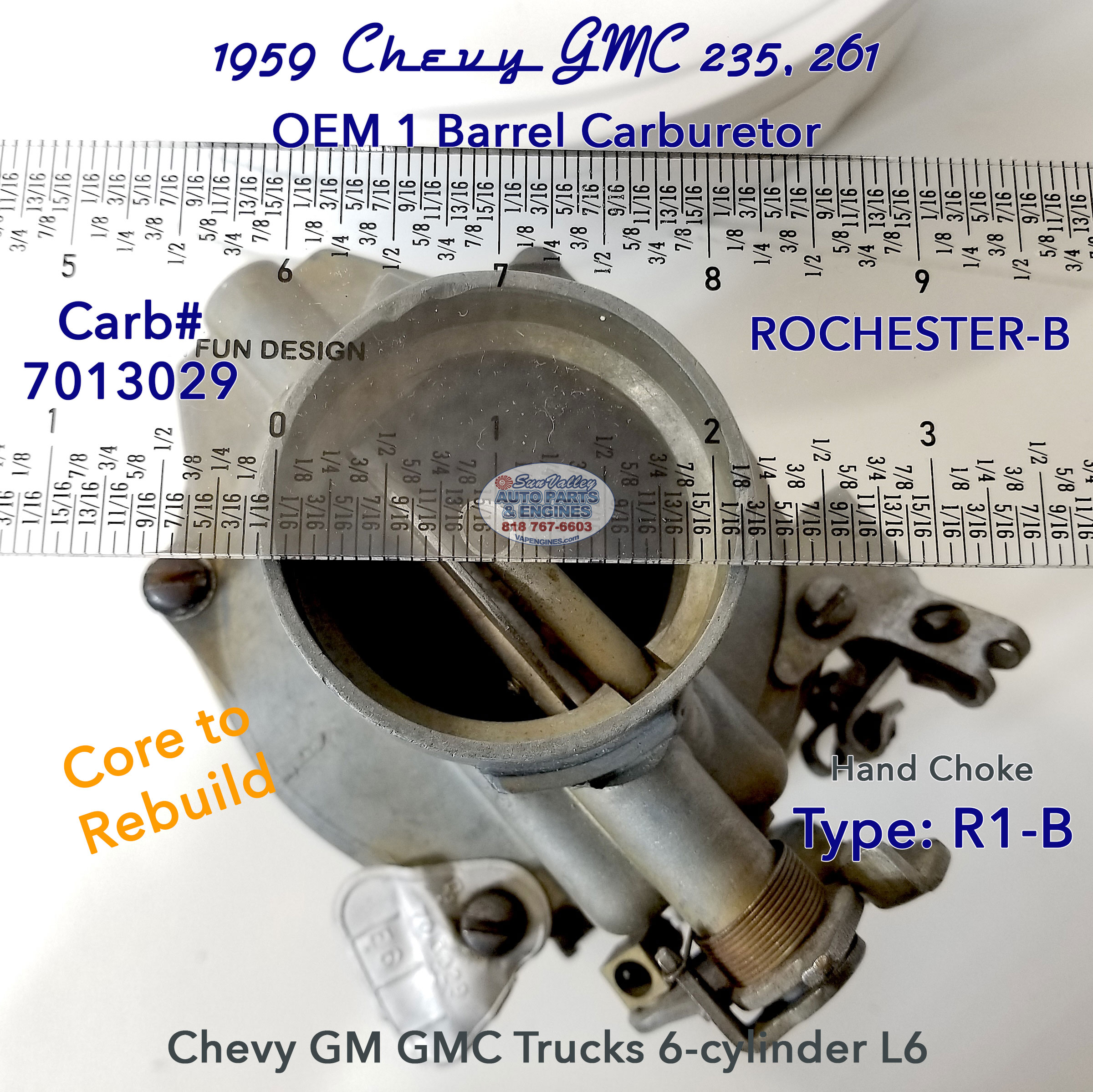 50-59 Chevy GMC carburetor measure opening 7010329