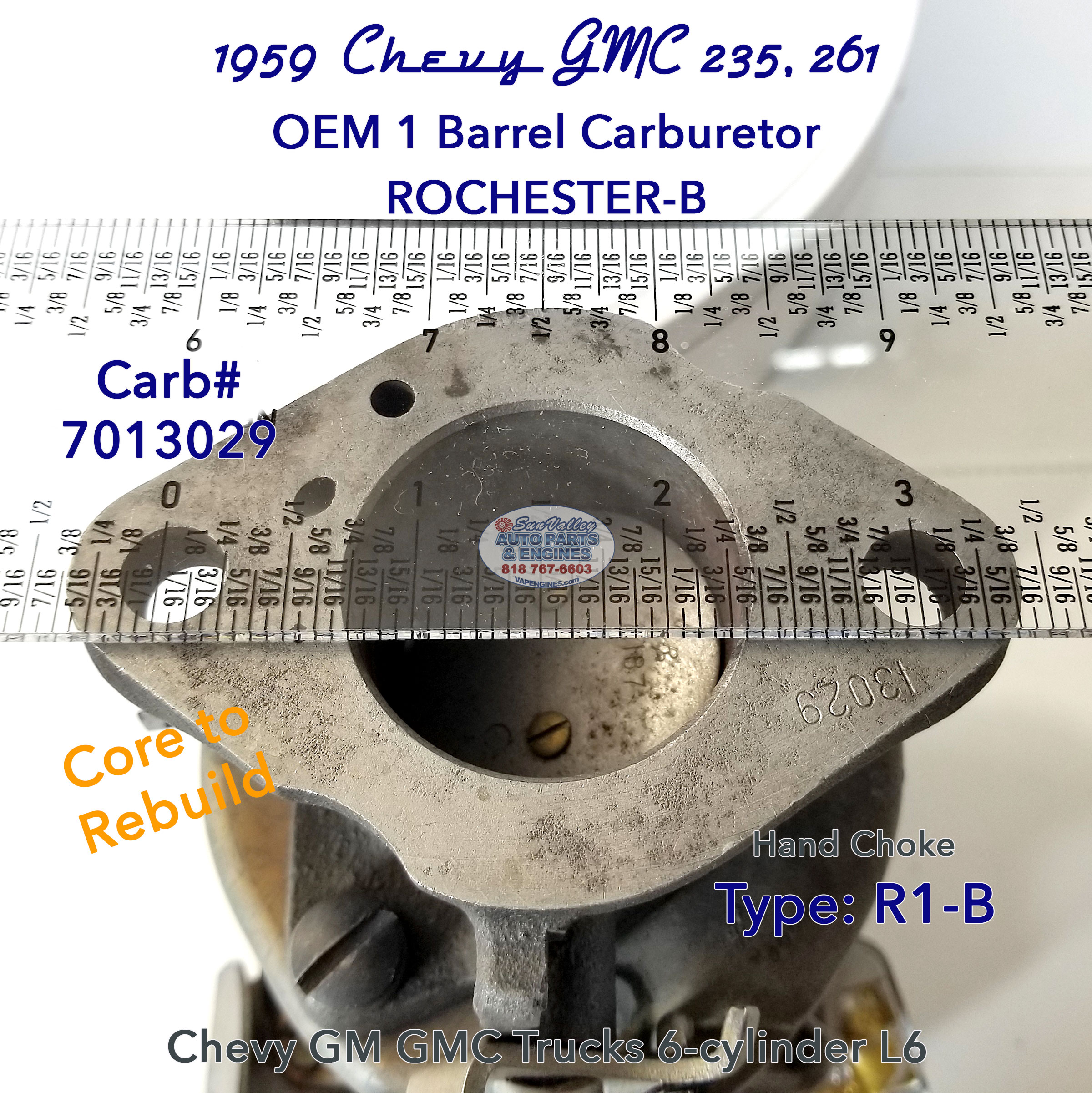 50-59 Chevy GMC carburetor measure base 7010329