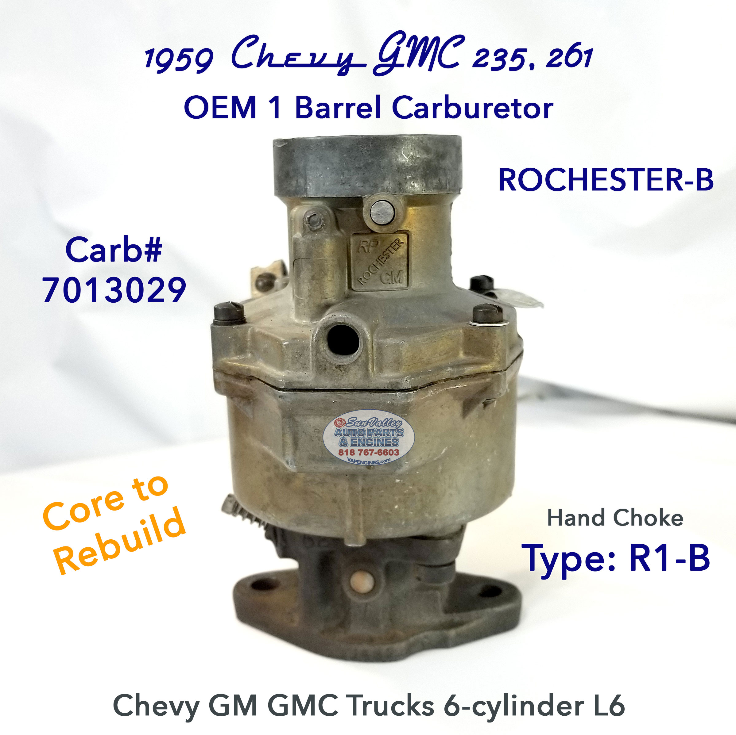 50-59 Chevy GMC carburetor side 7010329