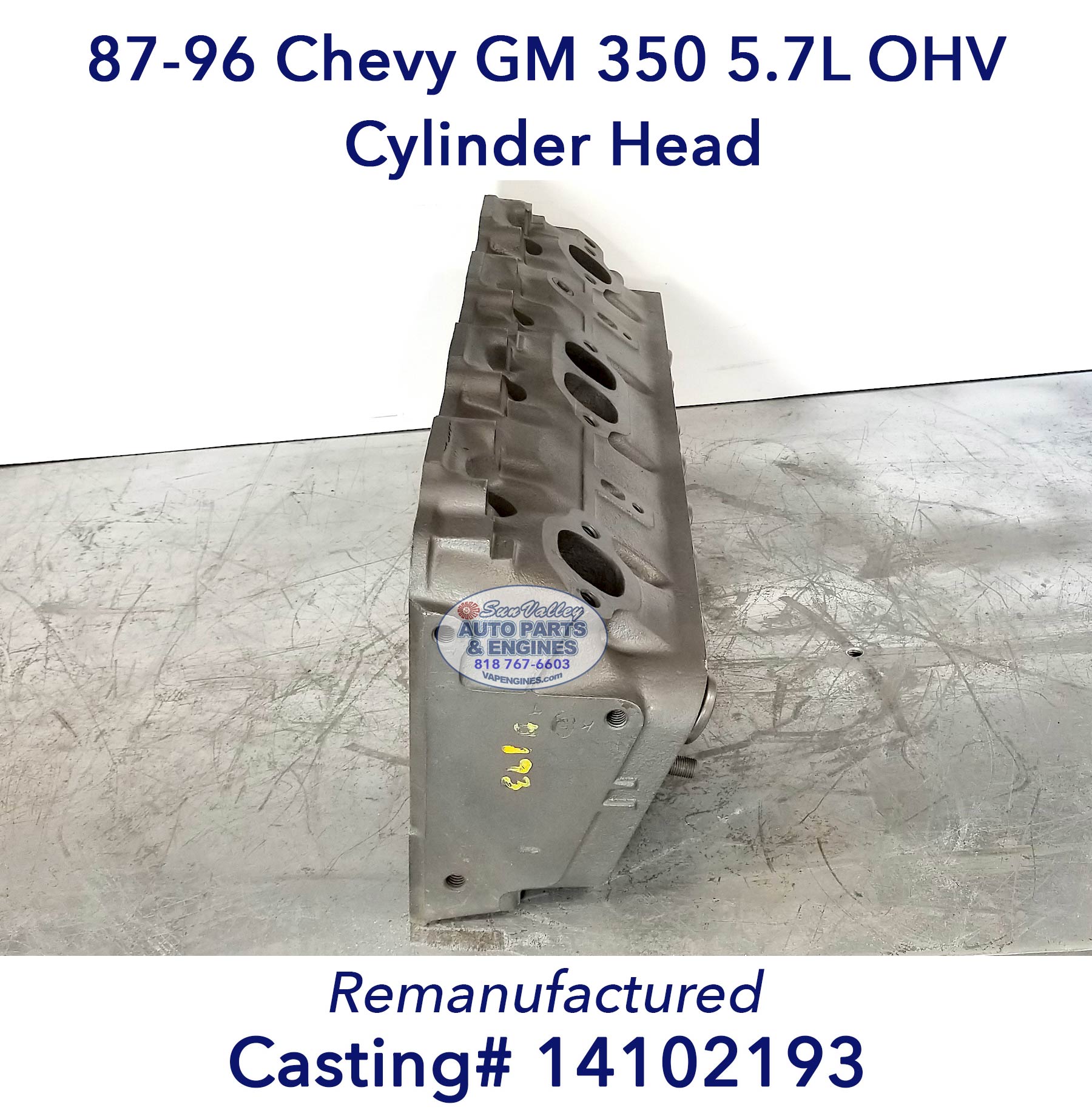Remanufactured 87-96 GM Chevy 350 5.7 TBI Cylinder Head end 2