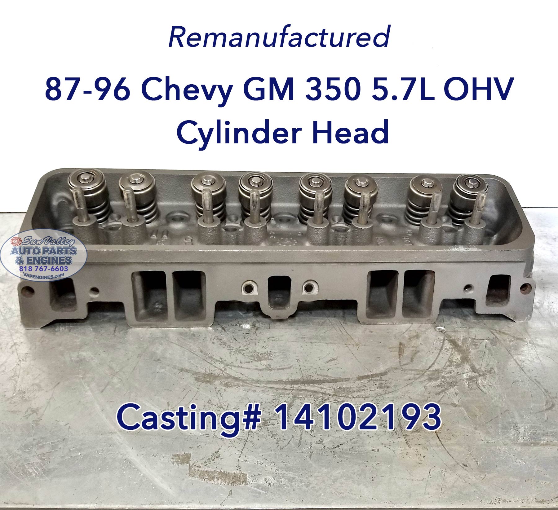 Remanufactured 87-96 GM Chevy 350 5.7 TBI Cylinder Head ports