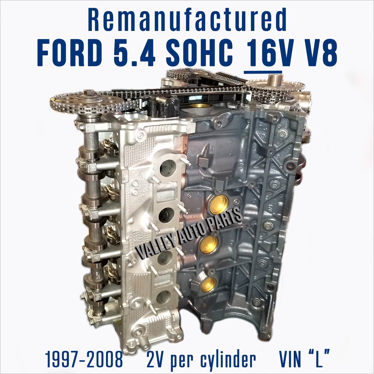 97-08 Remanufactured Ford 5.4L 16V Engine for Sale, side view