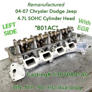 04-07 Chrysler Dodge Jeep 4.7 Left Cylinder Head with EGR