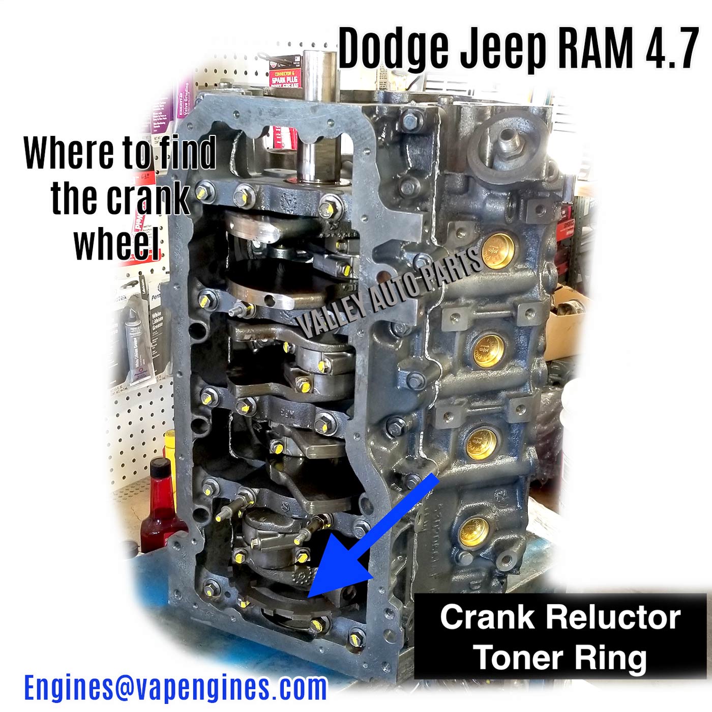 Dodge Jeep Ram 4.7 Crank Reluctor Toner Ring location