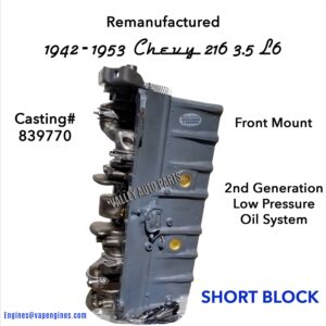Remanufactured 42-53 GM Chevy 216 Short Block Engine 839770