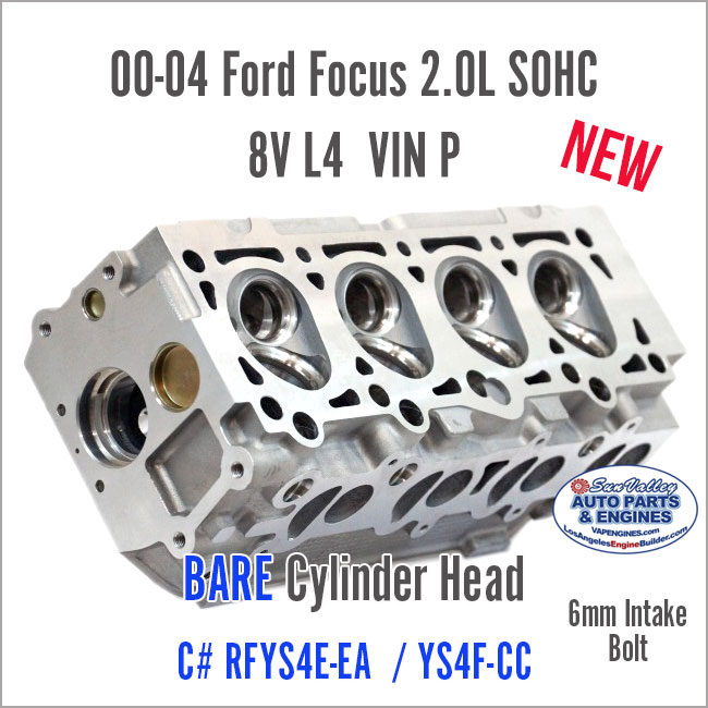 00-04 Ford Focus 2.0 SOHC 8V Bare Cylinder Head YS4E. Angle