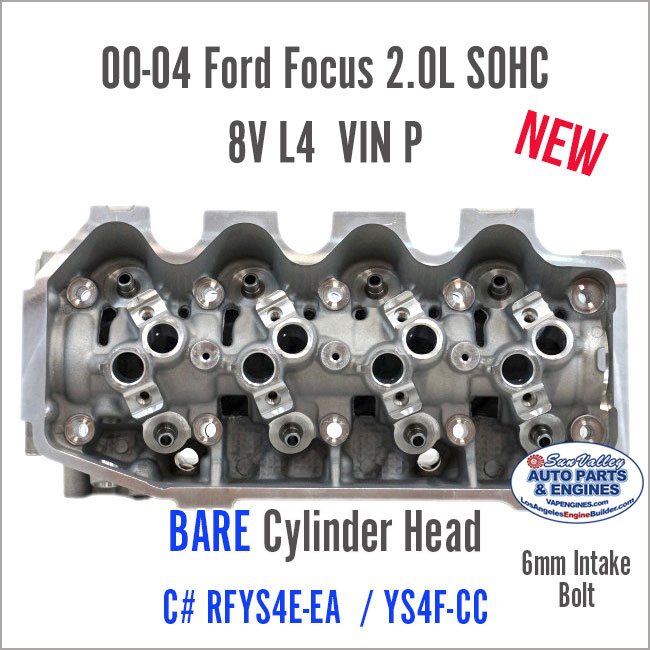 00-04 Ford Focus 2.0 SOHC 8V Bare Cylinder Head YS4E. Back