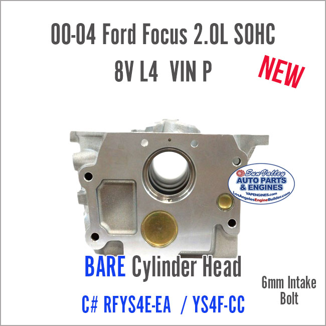 00-04 Ford Focus 2.0 SOHC 8V Bare Cylinder Head YS4E. End