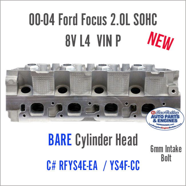 00-04 Ford Focus 2.0 SOHC 8V BARE Cylinder Head YS4E - Image 4