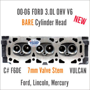 00-06 Ford 3.0 OHV V6 7mm F6DE Cylinder Head - New BARE. Face