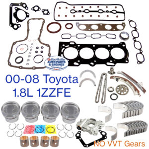 00-08 Toyota 1.8L 16V L4 1ZZFE Engine Rebuild Kit for Celica, Corolla, MR2, and Matrix