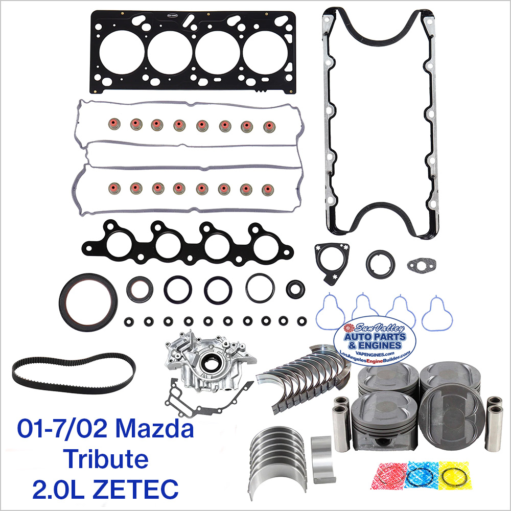 01-7/6/02-04 Mazda Tribute 2.0L 16V L4 ZETEC Engine Rebuild Kit