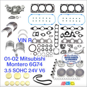 01-02 Mitsubishi Montero 3.5L 6G74 Engine Rebuild Kit