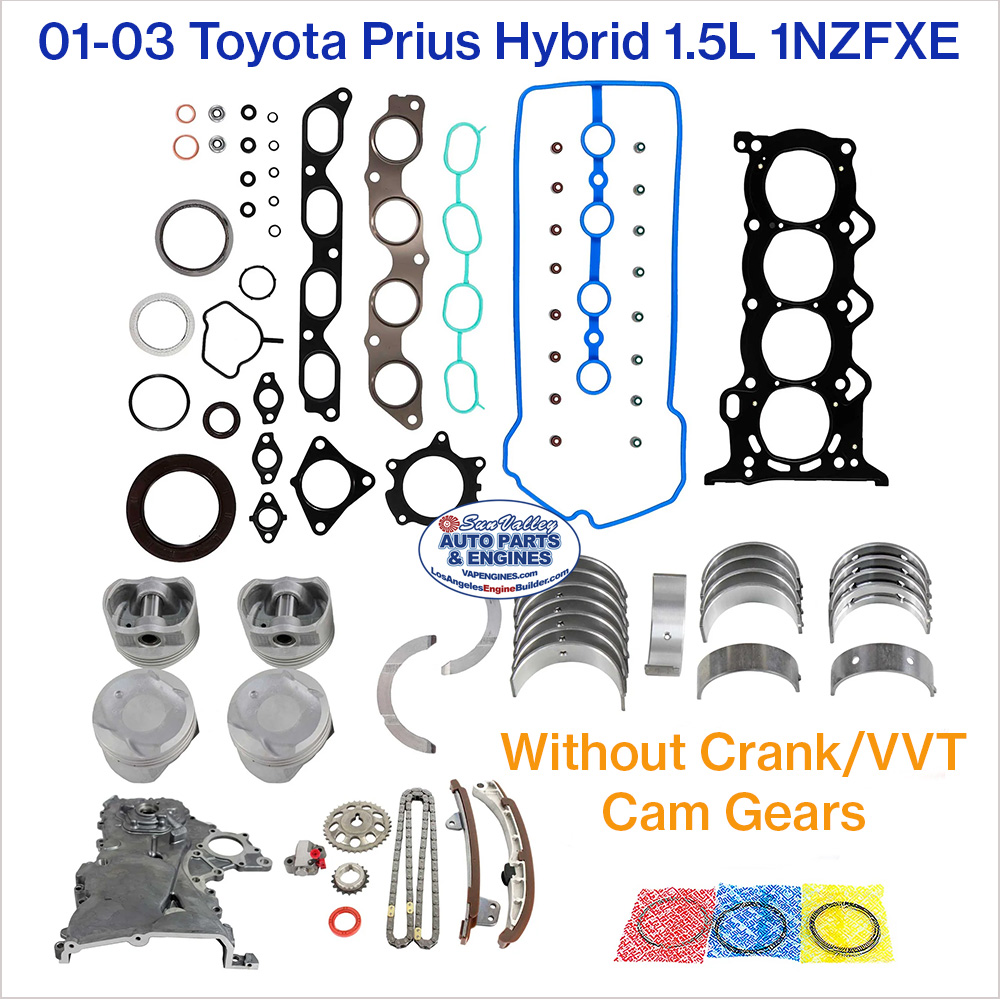 01-03 Toyota Prius Hybrid 1.5L 1NZFXE Engine Rebuild Kit