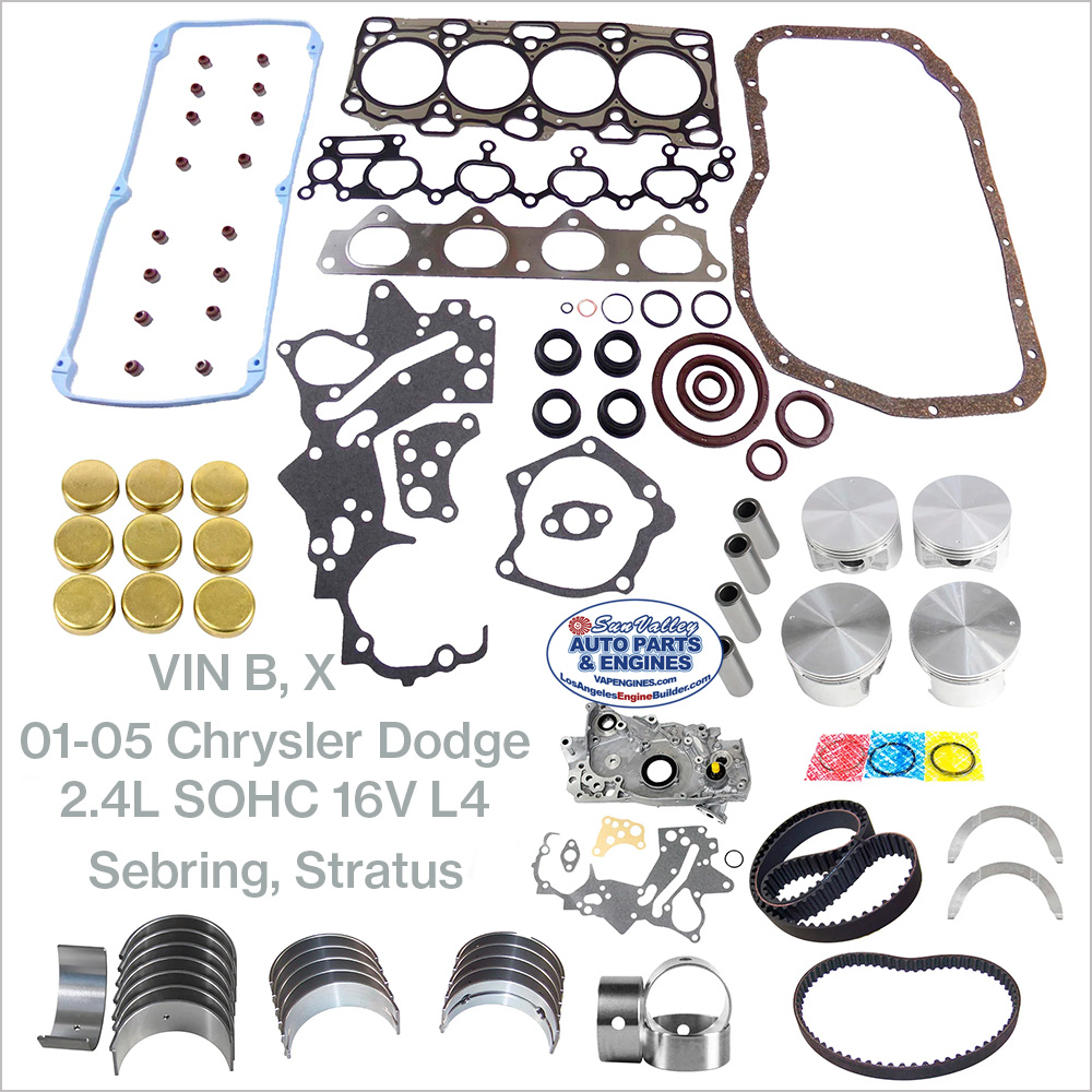 01-05 Chrysler Sebring/ Dodge Stratus 2.4L Engine Rebuild Kit. VIN G