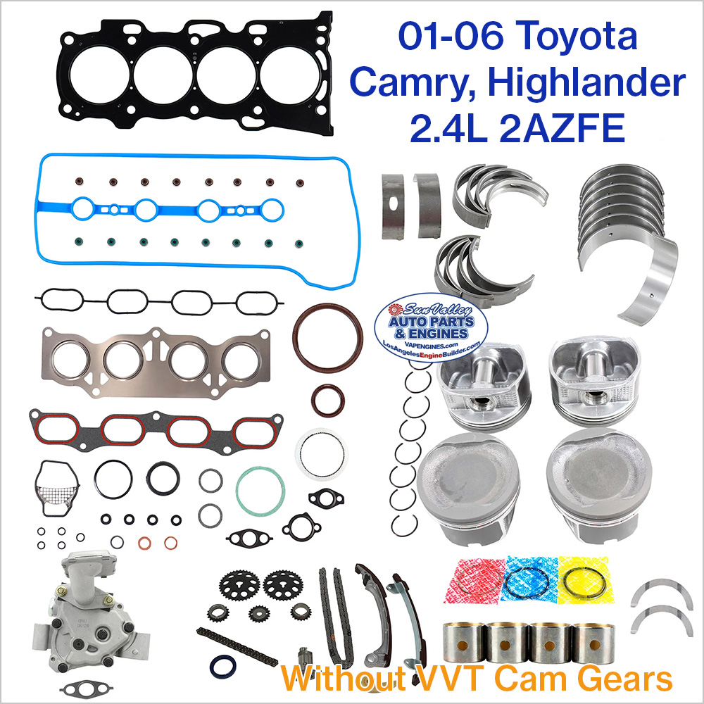 01-06 Toyota 2.4L 2AZFE Engine Rebuild Kit