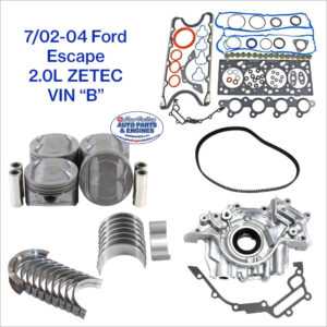 7/7/02-04 Ford Escape 2.0L 16V L4 ZETEC Engine Rebuild Kit, VIN B