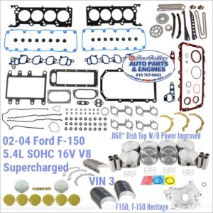 02-04 Ford F150 Lightning 5.4L SOHC 16V Engine Rebuild Kit Triton Supercharged.
