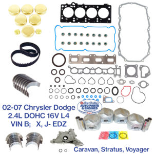 02-07 Chrysler Dodge 2.4L DOHC 16V L4 Engine Rebuild Kit. Chrysler Voyager, Dodge Caravan, Stratus