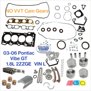 03-06 Pontiac Vibe GT 1.8L 2ZZ Engine Rebuild Kit