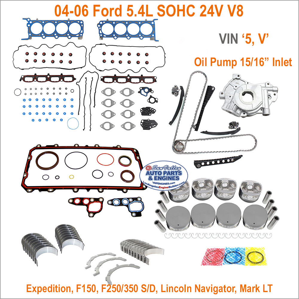 04-06 Ford 5.4 24V Engine Kit. 5, V, 15/16" OP Inlet