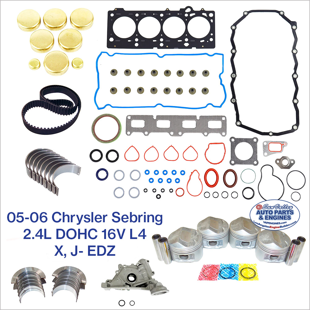 05-06 Chrysler Sebring 2.4L DOHC 16V L4 EDZ Engine Rebuild Kit VIN X, J