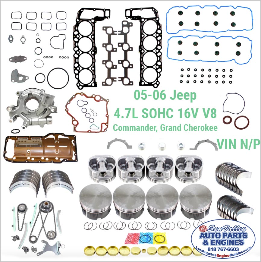 05-06 Jeep Commander, Gr Cherokee 4.7L Engine Rebuild Kit