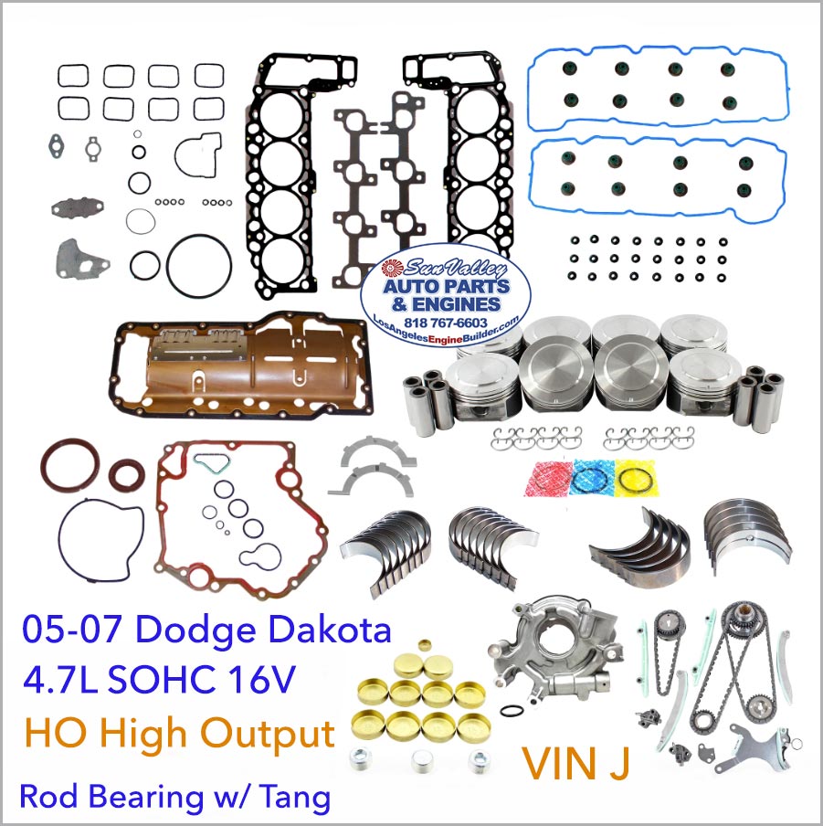 05-07 Dodge Dakota 4.7L Master Engine Rebuild Kit HO