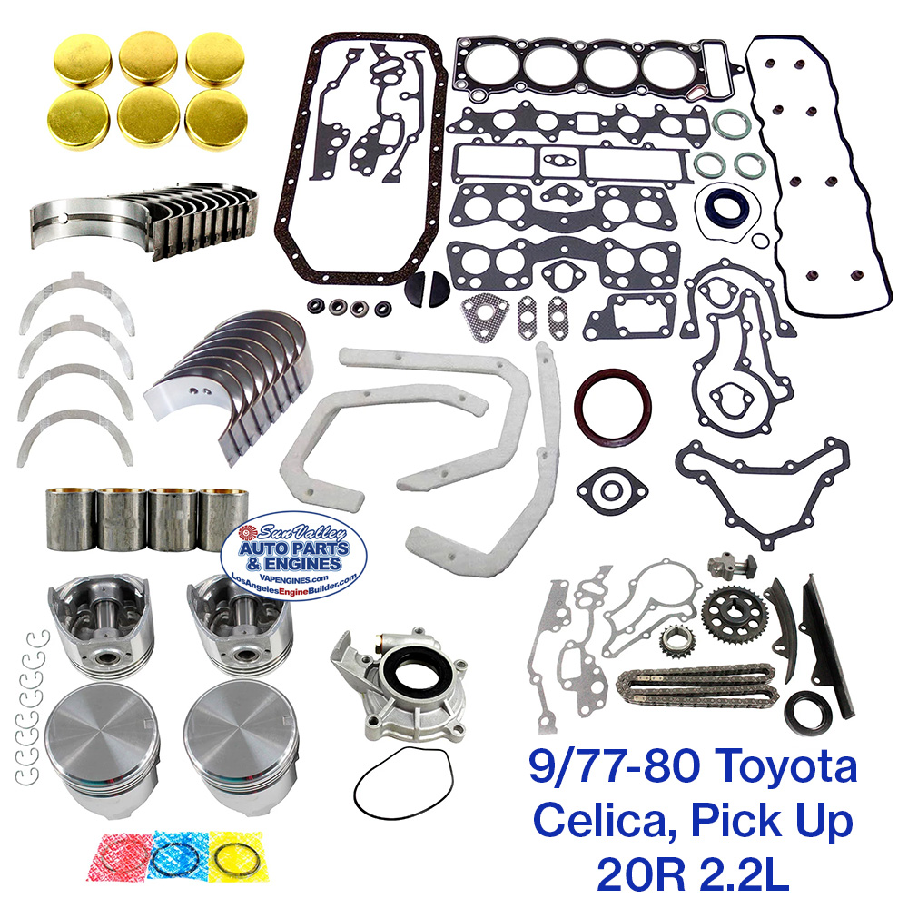9/77-80 Toyota Celica Pickup 20R 2.2L Engine Rebuild Kit