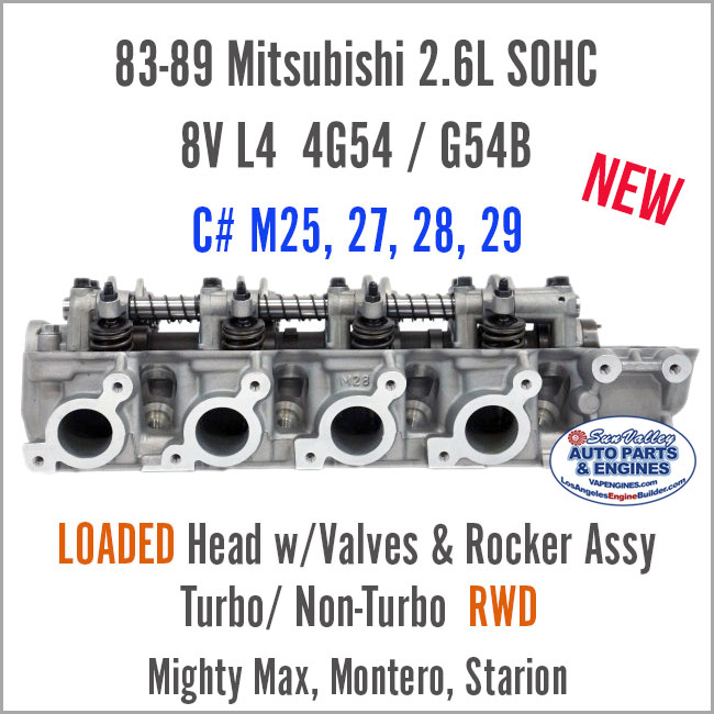 83-89 Mitsubishi 2.6 8V 4G54/G54B Loaded Cylinder Head w/Valves - Image 6