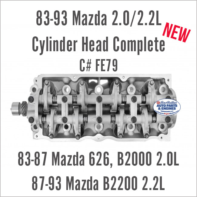 83-93 Mazda 2.0 2.2L SOHC 8V Loaded Cylinder Head. C# FE79. 626, B2000, B2200. Cams
