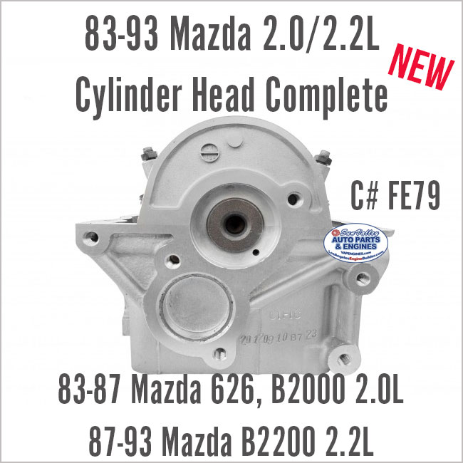 83-93 Mazda 2.0 2.2L SOHC 8V Loaded Cylinder Head. C# FE79. 626, B2000, B2200. End