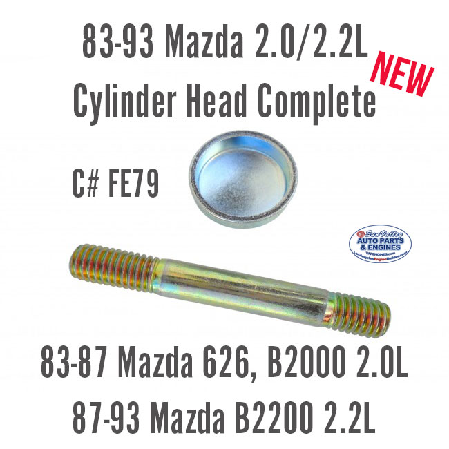 83-93-Mazda-2.0-2.2L Cylinder Head plug and bolt