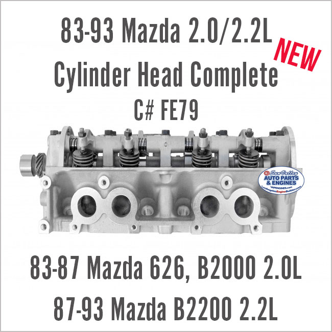83-93 Mazda 2.0 2.2L SOHC 8V Loaded Cylinder Head. C# FE79. 626, B2000, B2200. ports