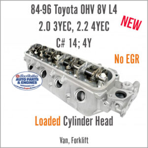 84-96 Toyota 2.0 3Y 2.2 4Y OHV 8V L4 Loaded New Cylinder Head with valves. Angle