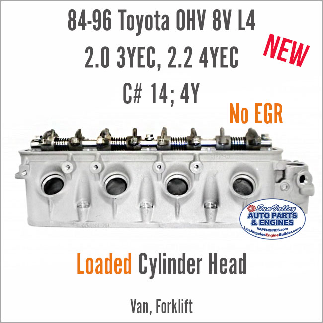 84-96 Toyota Van Forklift 2.0 3Y 2.2 4Y New Cylinder Head w/Valves - Image 4