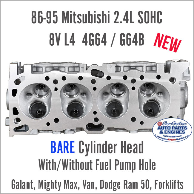 86-95 Mitsubishi 2.4L SOHC 8V L4 4G64 G64B Bare Cylinder head