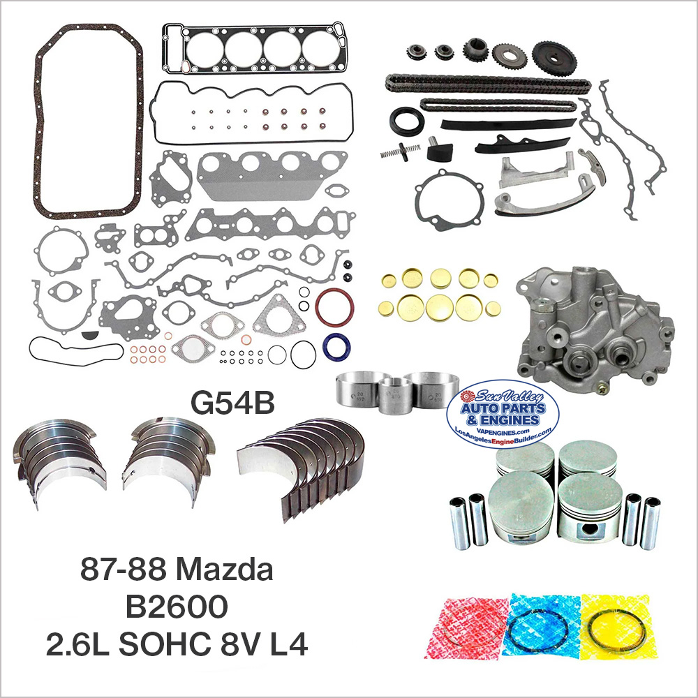 87-88 Mazda B2600 2.6L SOHC 8V L4 Engine Rebuild Kit G54B