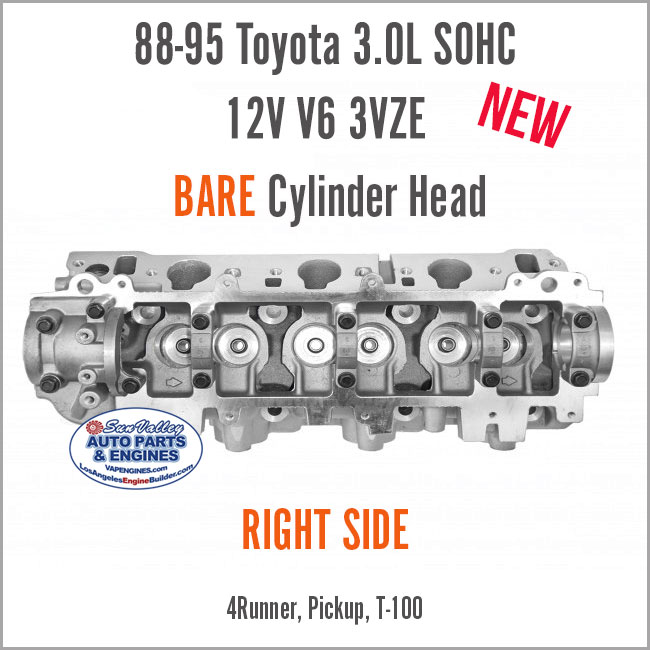 88-95 Toyota 4Runner Pickup 3.0L SOHC 12V V6 RIGHT 3VZE BARE New Cylinder Head. Back