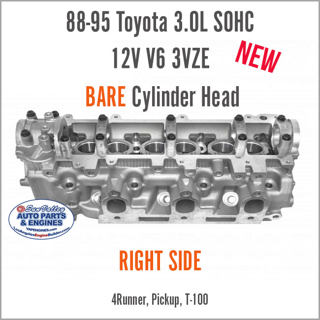 88-95 Toyota 4Runner Pickup 3.0L SOHC 12V V6 RIGHT 3VZE BARE New Cylinder Head. Side