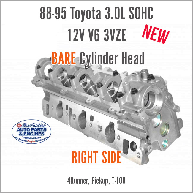 88-95 Toyota 4Runner Pickup 3.0L SOHC 12V V6 RIGHT 3VZE BARE New Cylinder Head. Port angle